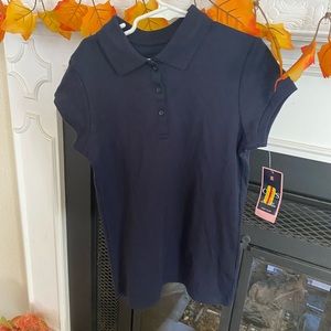 Girls polo Chaps black shirt size M (8/10)